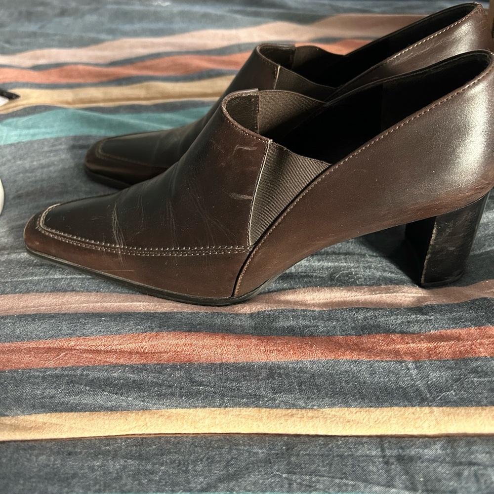 Stuart weitzman square brown booties
